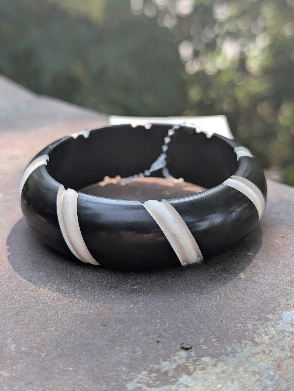 H&M Black and Ivory Women's Cuff Bracelet